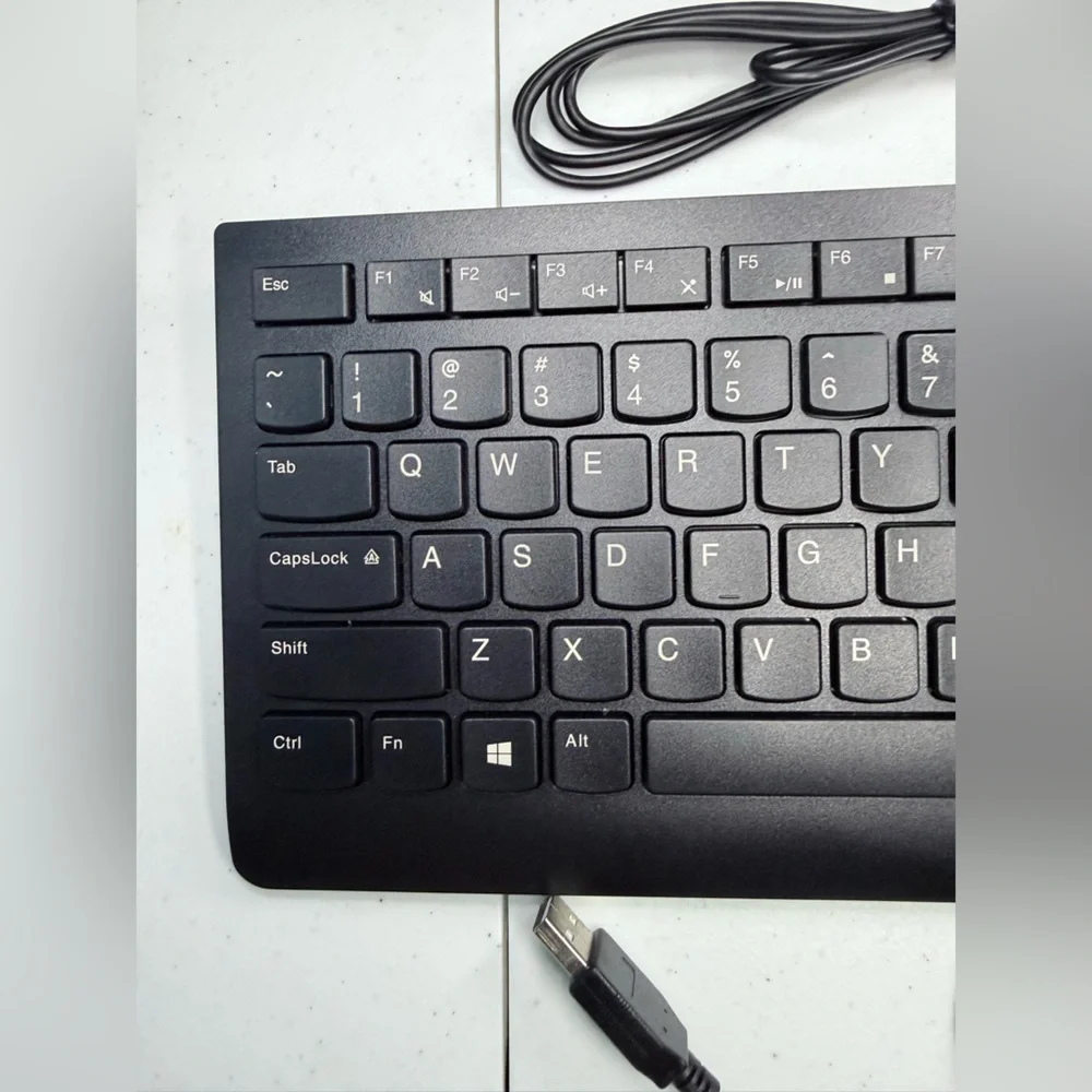 Lenovo Wired Keyboard and Mouse Set - Black